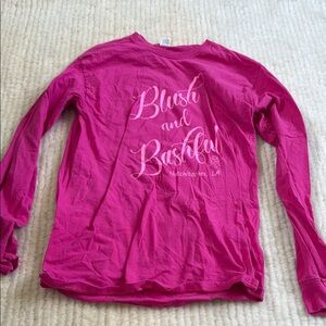 "Blush & Bashful" Steel Magnolias Hot Pink Long Sleeve Shirt Size Medium